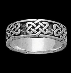 Celtic Endless Knotwork Sterling Silver Mens Ring Wedding Band