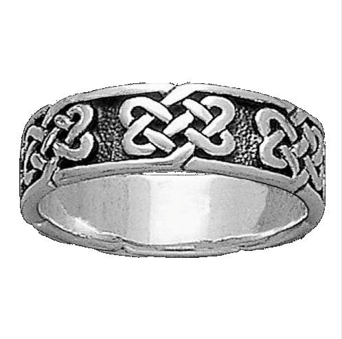 Image 1 of Celtic Endless Knotwork 10K White Gold Ladies Ring Wedding Band