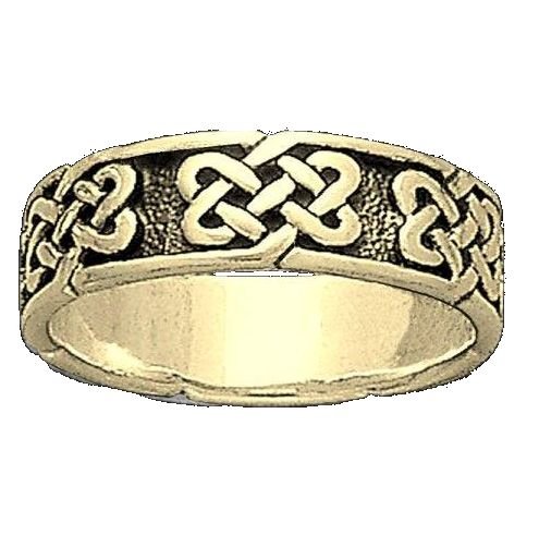 Image 1 of Celtic Endless Knotwork 14K Yellow Gold Mens Ring Wedding Band
