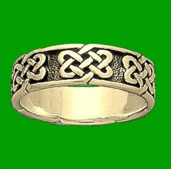 Celtic Endless Knotwork 10K Yellow Gold Mens Ring Wedding Band