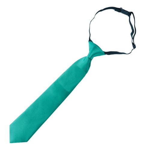 Image 1 of Jade Green Junior Boys Ages 1-7 Wedding Elastic Straight Boys Neck Tie x 3