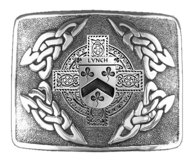 Image 1 of Lynch Irish Badge Interlace Mens Sterling Silver Kilt Belt Buckle