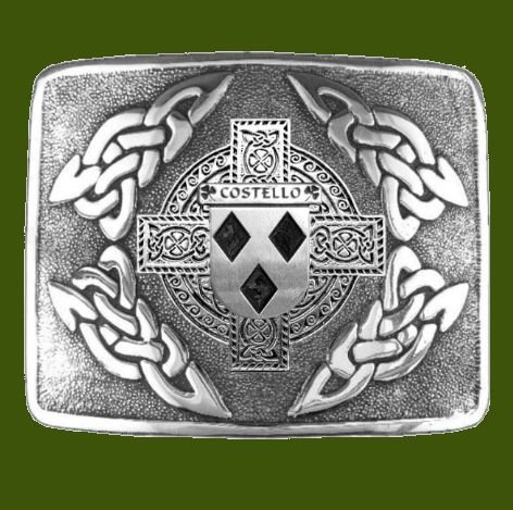 Image 0 of Costello Irish Badge Interlace Mens Stylish Pewter Kilt Belt Buckle