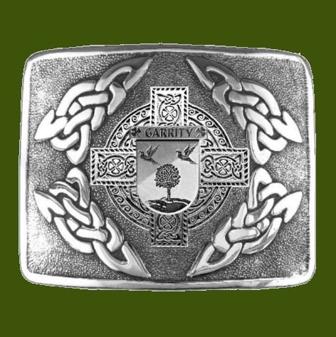 Image 0 of Garrity Irish Badge Interlace Mens Stylish Pewter Kilt Belt Buckle