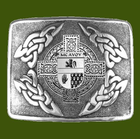 Image 0 of McAvoy Irish Badge Interlace Mens Stylish Pewter Kilt Belt Buckle