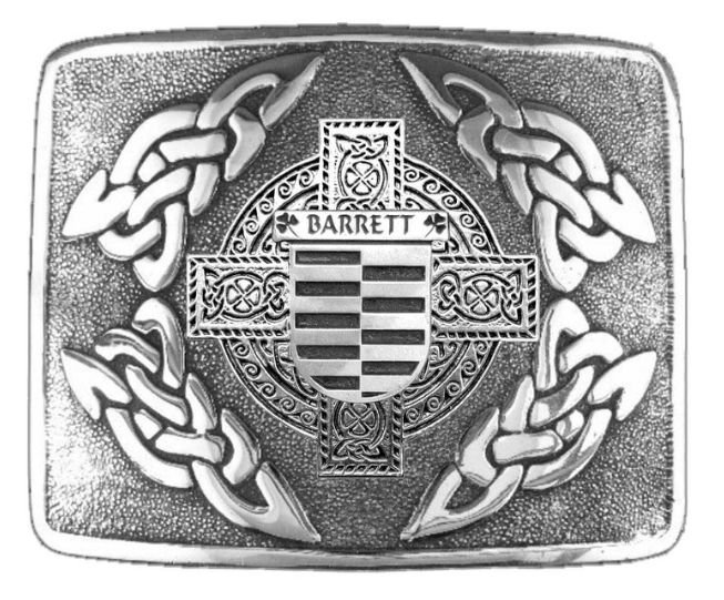 Image 1 of Barrett Irish Badge Interlace Mens Sterling Silver Kilt Belt Buckle