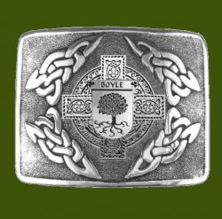 Boyle Irish Badge Interlace Mens Stylish Pewter Kilt Belt Buckle