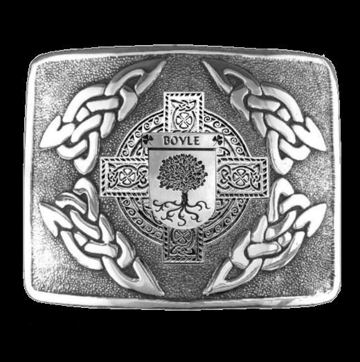 Image 0 of Boyle Irish Badge Interlace Mens Sterling Silver Kilt Belt Buckle