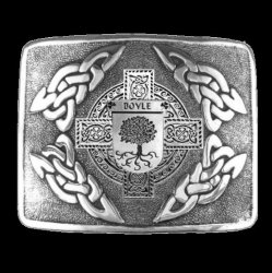 Boyle Irish Badge Interlace Mens Sterling Silver Kilt Belt Buckle