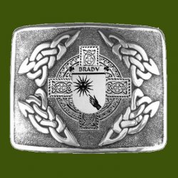 Brady Irish Badge Interlace Mens Stylish Pewter Kilt Belt Buckle
