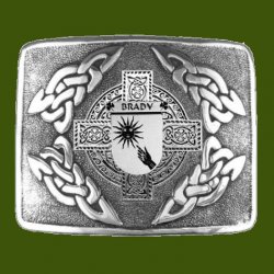 Brady Irish Badge Interlace Mens Stylish Pewter Kilt Belt Buckle