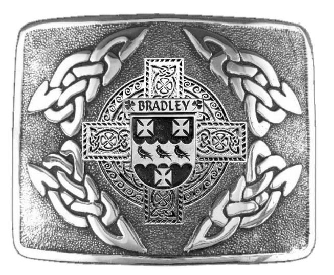 Image 1 of Bradley Irish Badge Interlace Mens Sterling Silver Kilt Belt Buckle