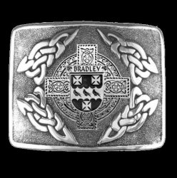 Bradley Irish Badge Interlace Mens Sterling Silver Kilt Belt Buckle