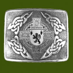 Brennan Irish Badge Interlace Mens Stylish Pewter Kilt Belt Buckle