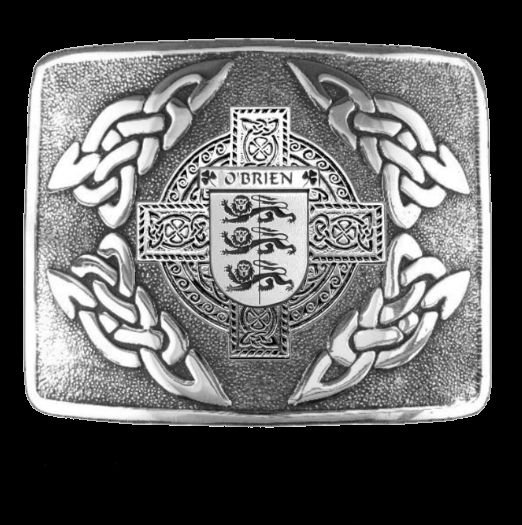 Image 0 of OBrien Irish Badge Interlace Mens Sterling Silver Kilt Belt Buckle