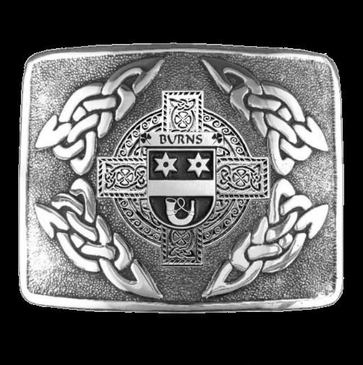 Image 0 of Burns Irish Badge Interlace Mens Sterling Silver Kilt Belt Buckle