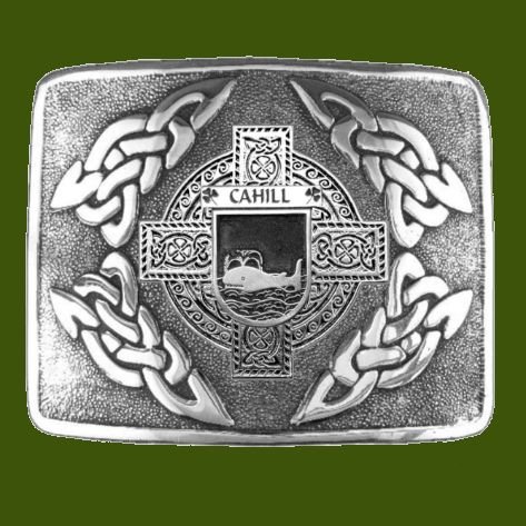 Image 0 of Cahill Irish Badge Interlace Mens Stylish Pewter Kilt Belt Buckle