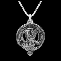 Stewart Clan Badge Sterling Silver Clan Crest Small Pendant