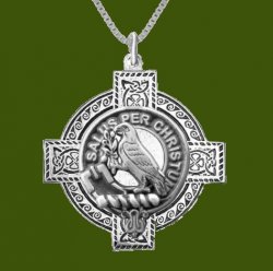Abernethy Clan Badge Celtic Cross Stylish Pewter Clan Crest Pendant