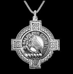 Abernethy Clan Badge Celtic Cross Sterling Silver Clan Crest Pendant