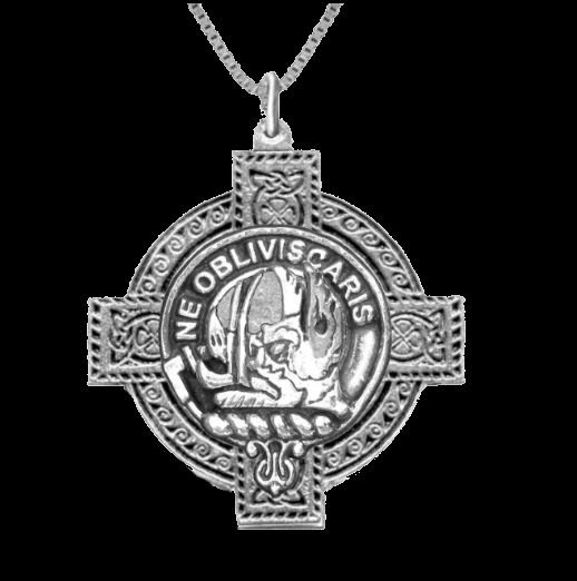 Image 0 of Campbell Of Argyll Clan Badge Celtic Cross Sterling Silver Clan Crest Pendant