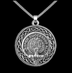 Ross Clan Badge Celtic Round Sterling Silver Clan Crest Pendant