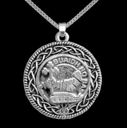 MacDougall Clan Badge Celtic Round Sterling Silver Clan Crest Pendant