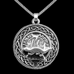 Douglas Clan Badge Celtic Round Sterling Silver Clan Crest Pendant