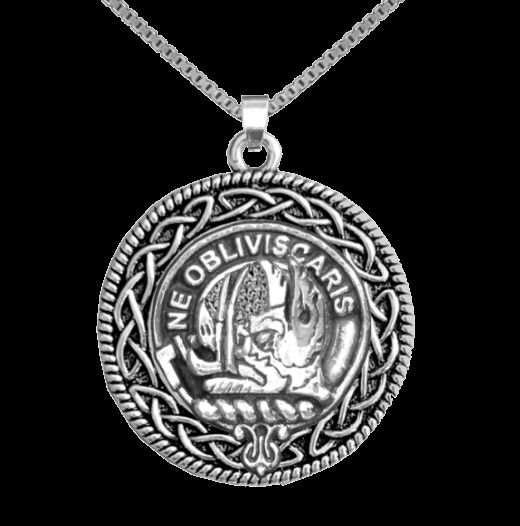 Image 0 of Campbell Of Argyll Clan Badge Celtic Round Sterling Silver Clan Crest Pendant