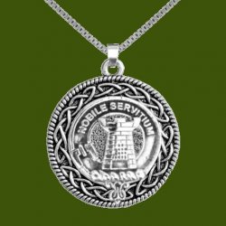 Spaulding Clan Badge Celtic Round Stylish Pewter Clan Crest Pendant