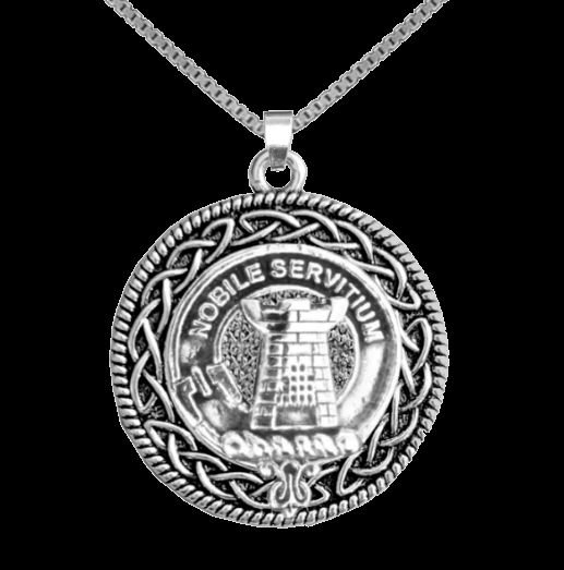 Image 0 of Spaulding Clan Badge Celtic Round Sterling Silver Clan Crest Pendant