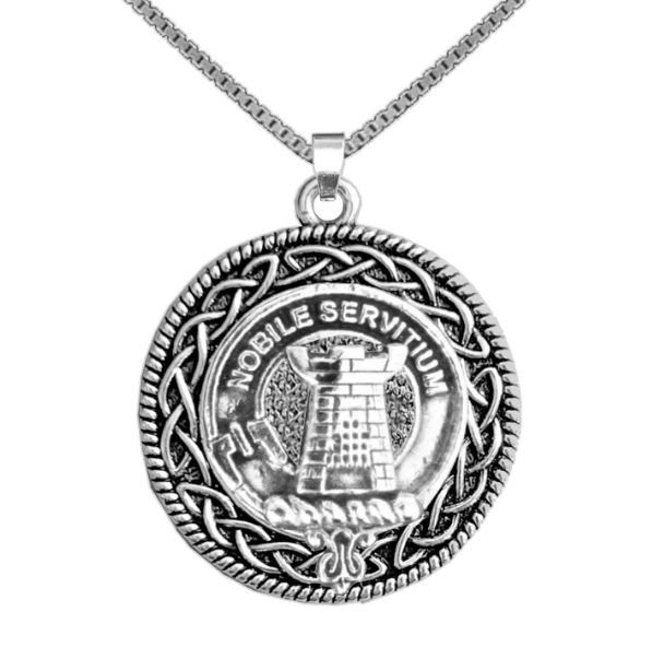 Image 1 of Spaulding Clan Badge Celtic Round Sterling Silver Clan Crest Pendant