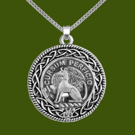 Image 0 of Hunter Clan Badge Celtic Round Stylish Pewter Clan Crest Pendant