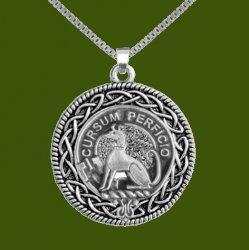 Hunter Clan Badge Celtic Round Stylish Pewter Clan Crest Pendant