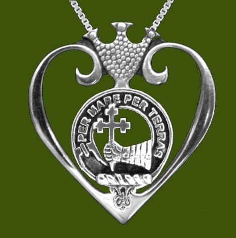 Image 0 of MacDonald Clan Badge Luckenbooth Heart Stylish Pewter Clan Crest Pendant
