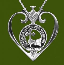 MacDonald Clan Badge Luckenbooth Heart Stylish Pewter Clan Crest Pendant