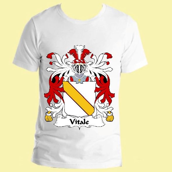 Image 0 of Vitale Italian Coat of Arms Surname Adult Unisex Cotton T-Shirt