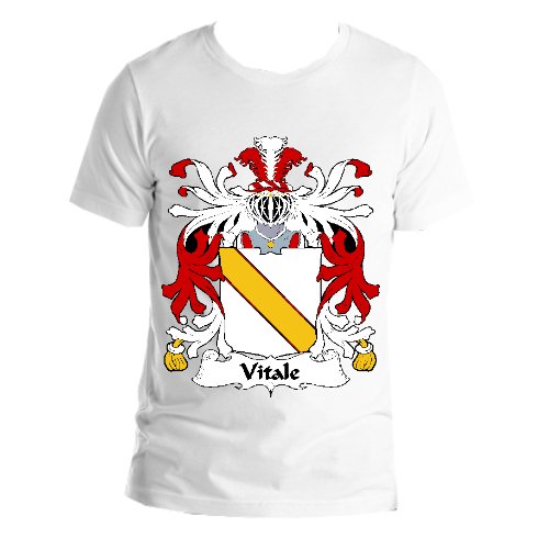 Image 1 of Vitale Italian Coat of Arms Surname Adult Unisex Cotton T-Shirt