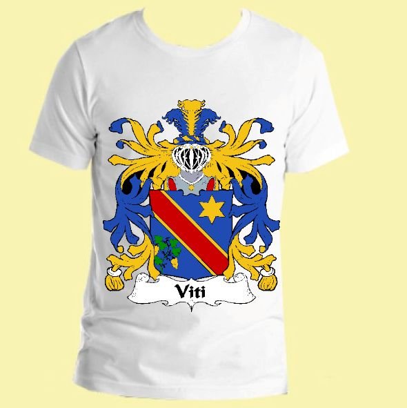 Image 0 of Viti Italian Coat of Arms Surname Adult Unisex Cotton T-Shirt
