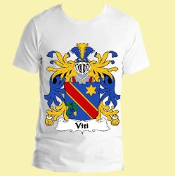 Viti Italian Coat of Arms Surname Adult Unisex Cotton T-Shirt