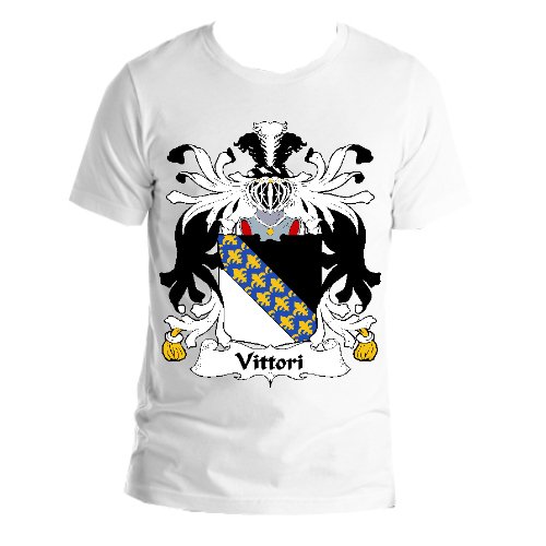 Image 1 of Vittori Italian Coat of Arms Surname Adult Unisex Cotton T-Shirt