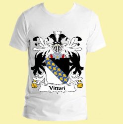 Vittori Italian Coat of Arms Surname Adult Unisex Cotton T-Shirt