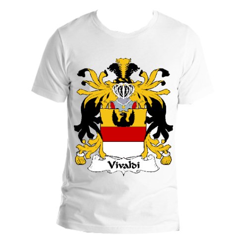 Image 1 of Vivaldi Italian Coat of Arms Surname Adult Unisex Cotton T-Shirt