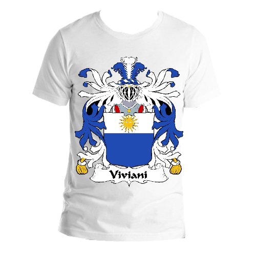 Image 1 of Viviani Italian Coat of Arms Surname Adult Unisex Cotton T-Shirt