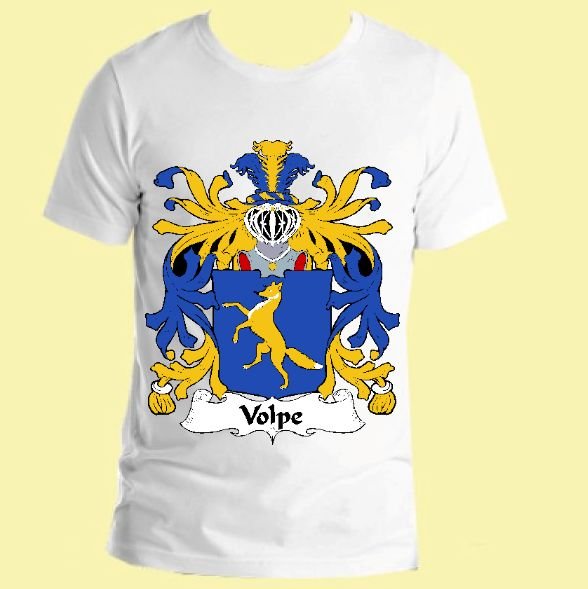 Image 0 of Volpe Italian Coat of Arms Surname Adult Unisex Cotton T-Shirt