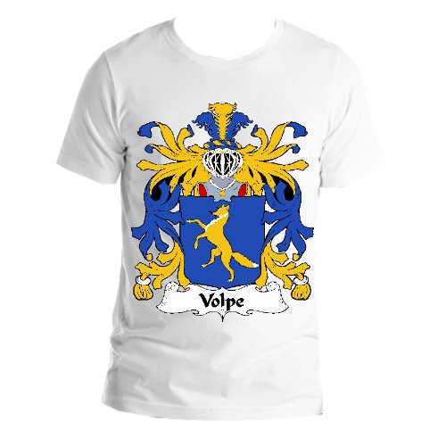 Image 1 of Volpe Italian Coat of Arms Surname Adult Unisex Cotton T-Shirt