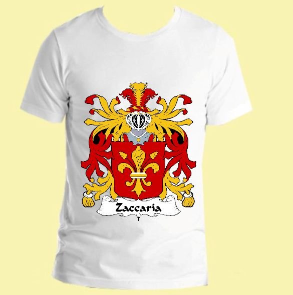 Image 0 of Zaccaria Italian Coat of Arms Surname Adult Unisex Cotton T-Shirt