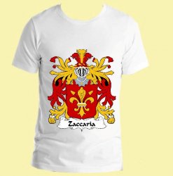 Zaccaria Italian Coat of Arms Surname Adult Unisex Cotton T-Shirt