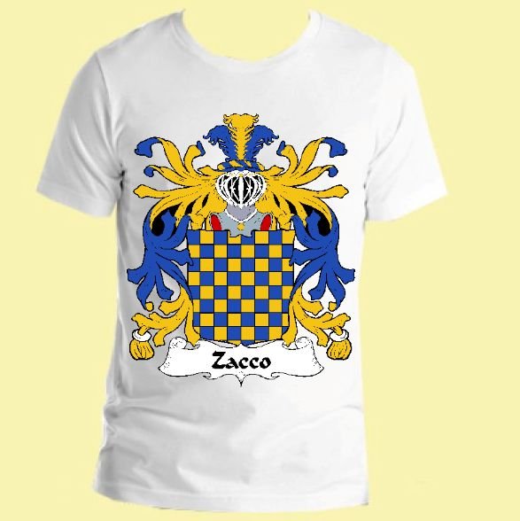Image 0 of Zacco Italian Coat of Arms Surname Adult Unisex Cotton T-Shirt