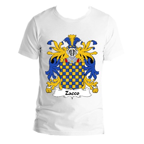 Image 1 of Zacco Italian Coat of Arms Surname Adult Unisex Cotton T-Shirt